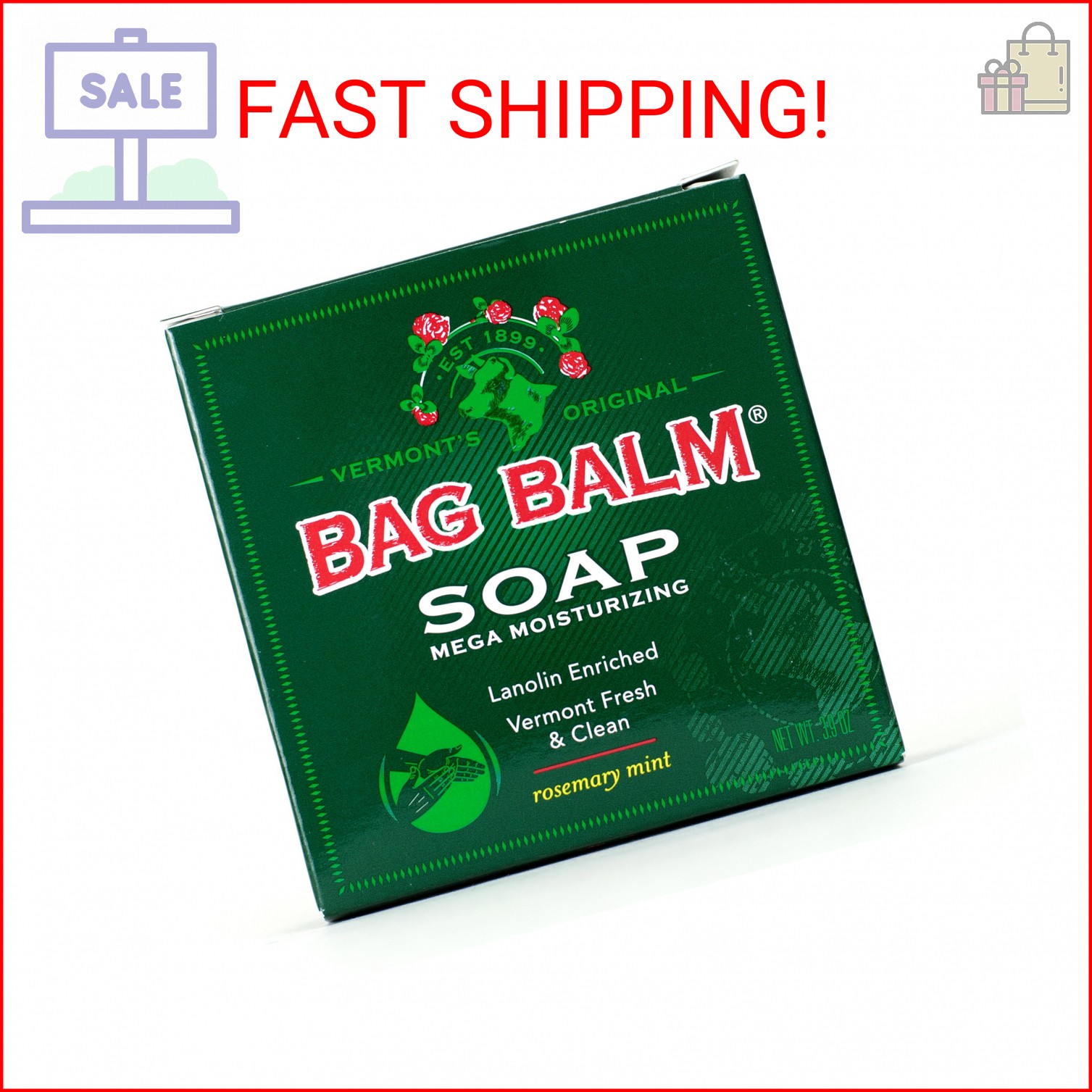 Bag Balm Vermont’s Original Mega Moisturising Soap (1 Pack)