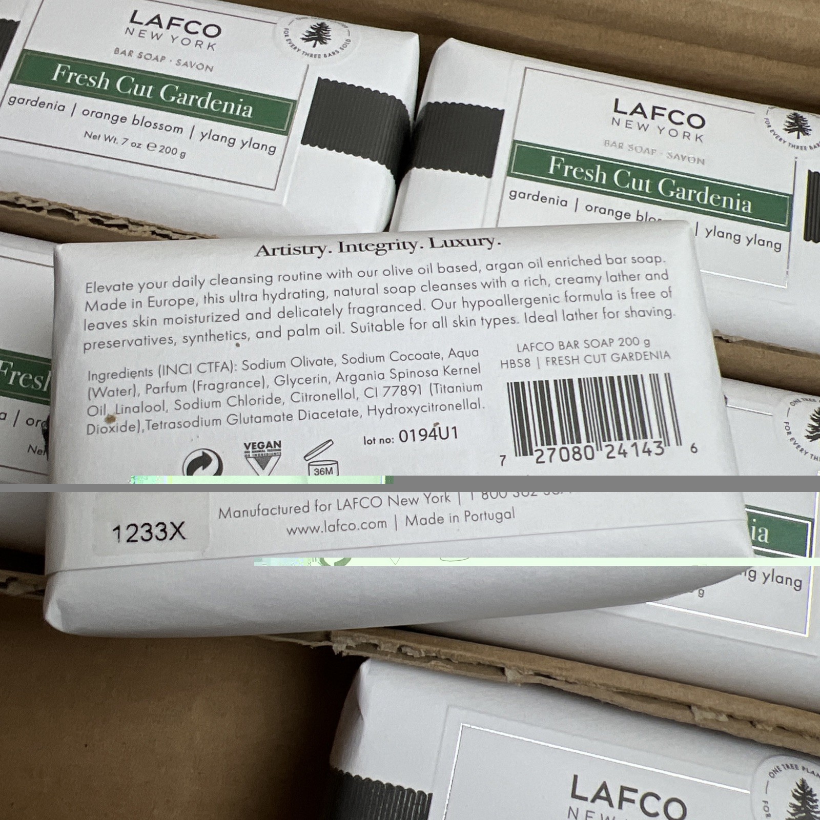 Lot Of 6 Lafco New York 7 oz Fresh Cut Gardenia Bar Soap 200g