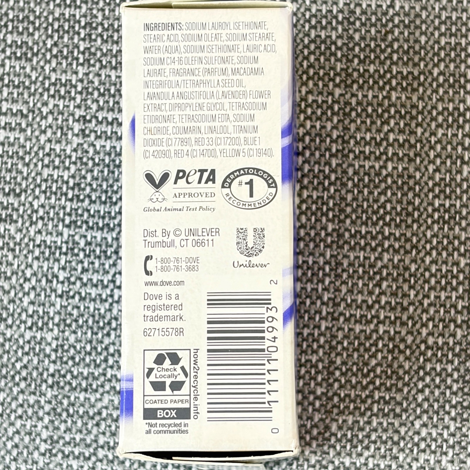 Dove 5 oz Macadamia Milk & Willow Lavender Cleansing Bar Dry Skin 4pk Bundle