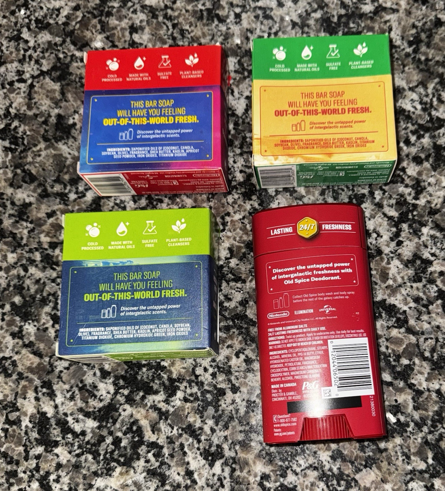 Old Spice Bar Soap x Mario Galaxy Scent Of Showers 3 Bar Soaps & 1 Deodorant