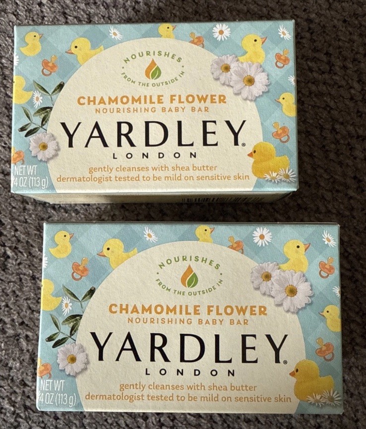 Yardley London Chamomile Flower Soap Nourishing Baby Bar Soap 4.25 Oz 2PK!