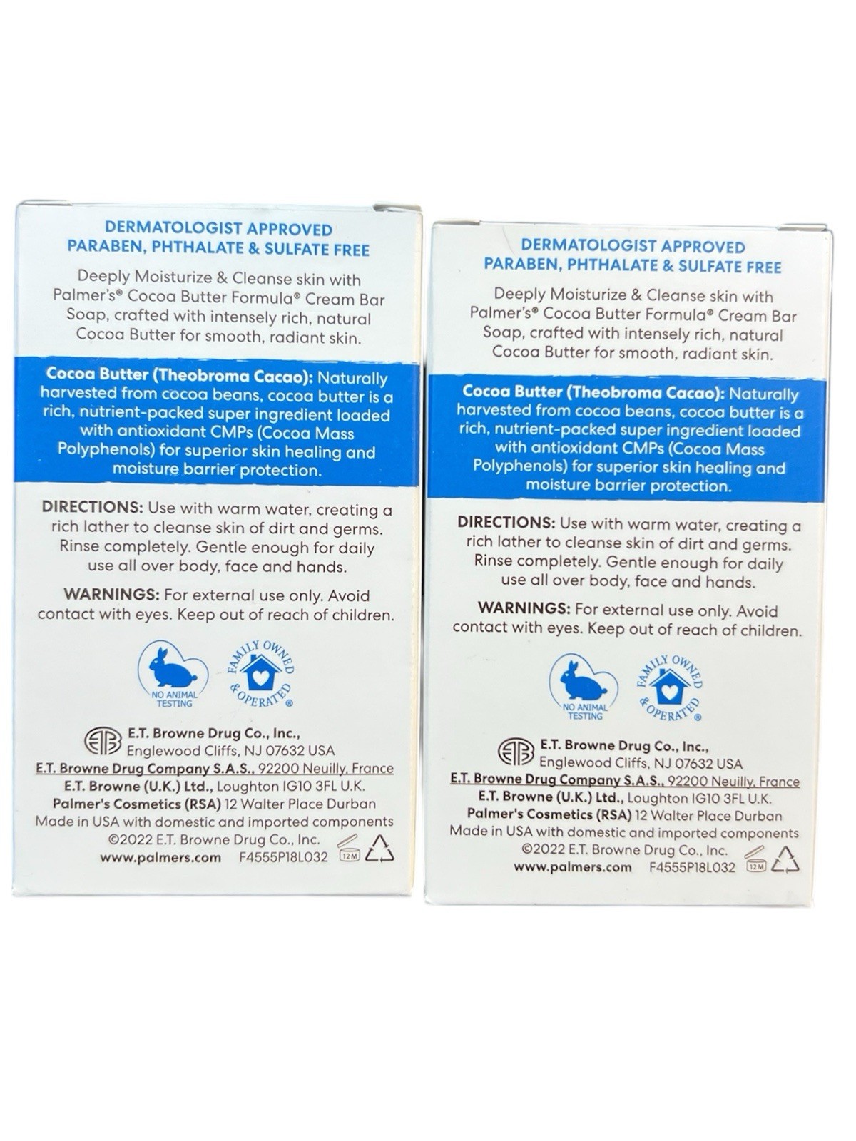 2x Palmer’s Cocoa Butter Formula Cream Bar Soap With Vitamins E 4.7 oz