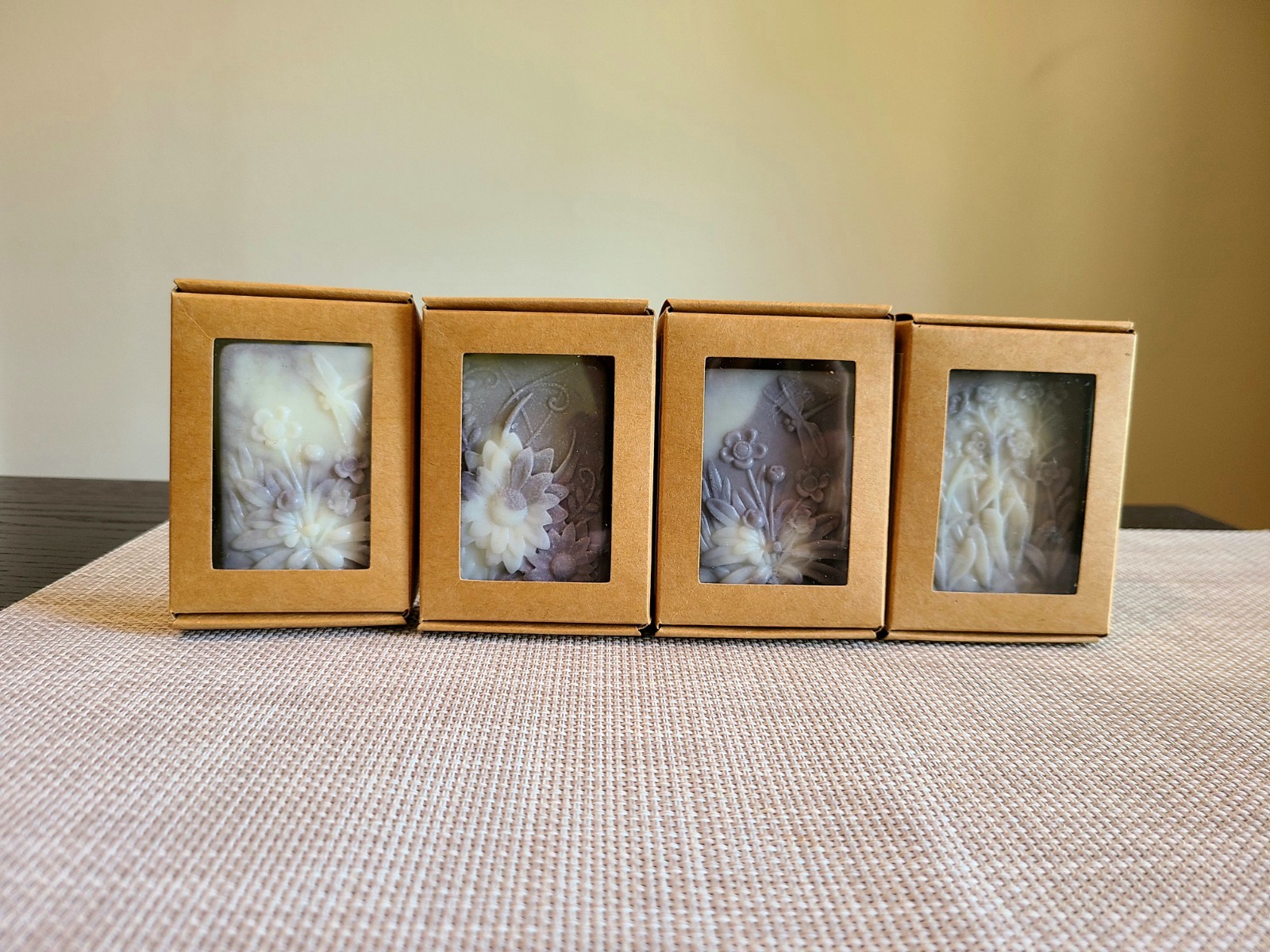 handmade lavender shea butter soap bars (set of 4)