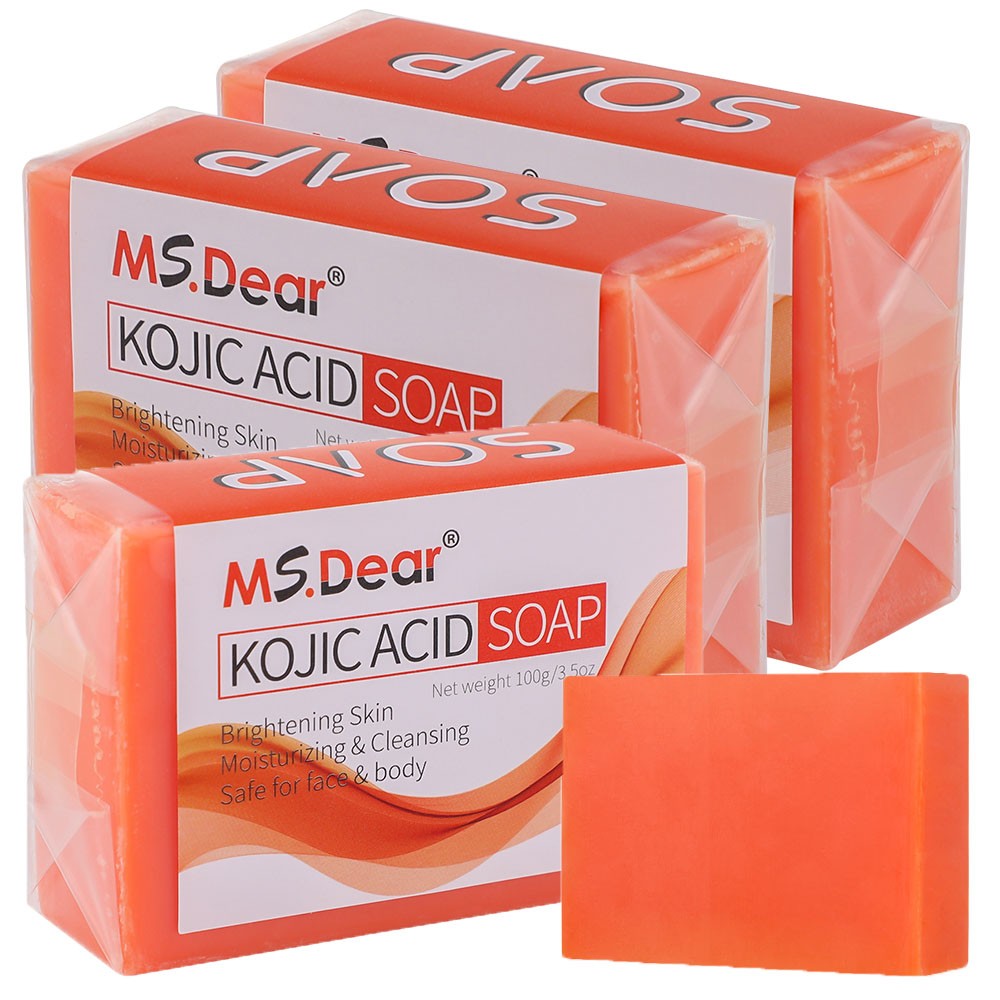 5PCS Original Kojic Acid Soap Bars Skin Whitening Turmeric Face and Body Soap
