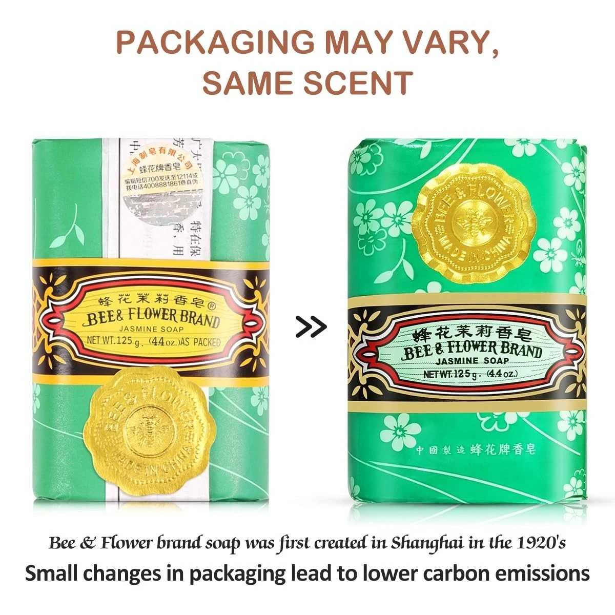 Bee & Flower Soap Jasmine 4.4 oz Each (Pack of 4)