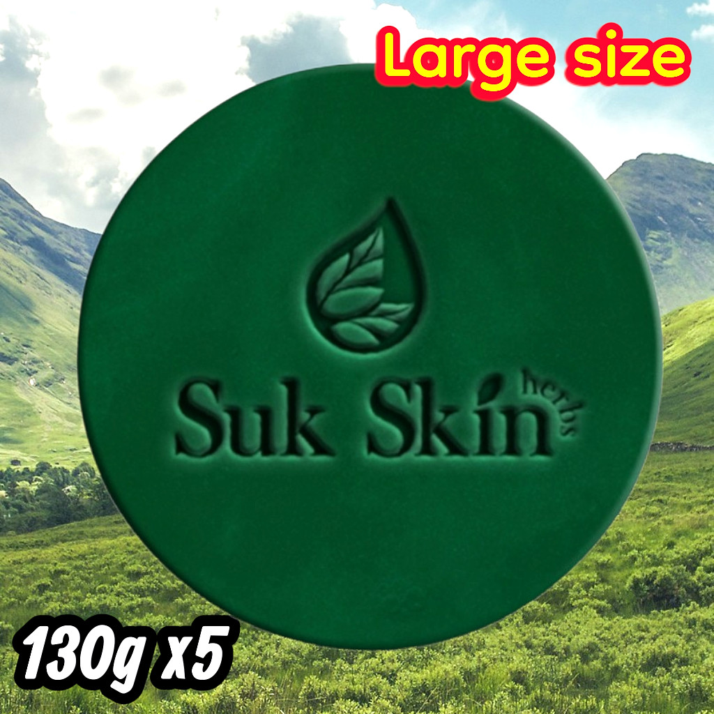 Suk Skin Thai Herbal Soap Bar 130g. x5 Deodorizing formula Natural Refreshing