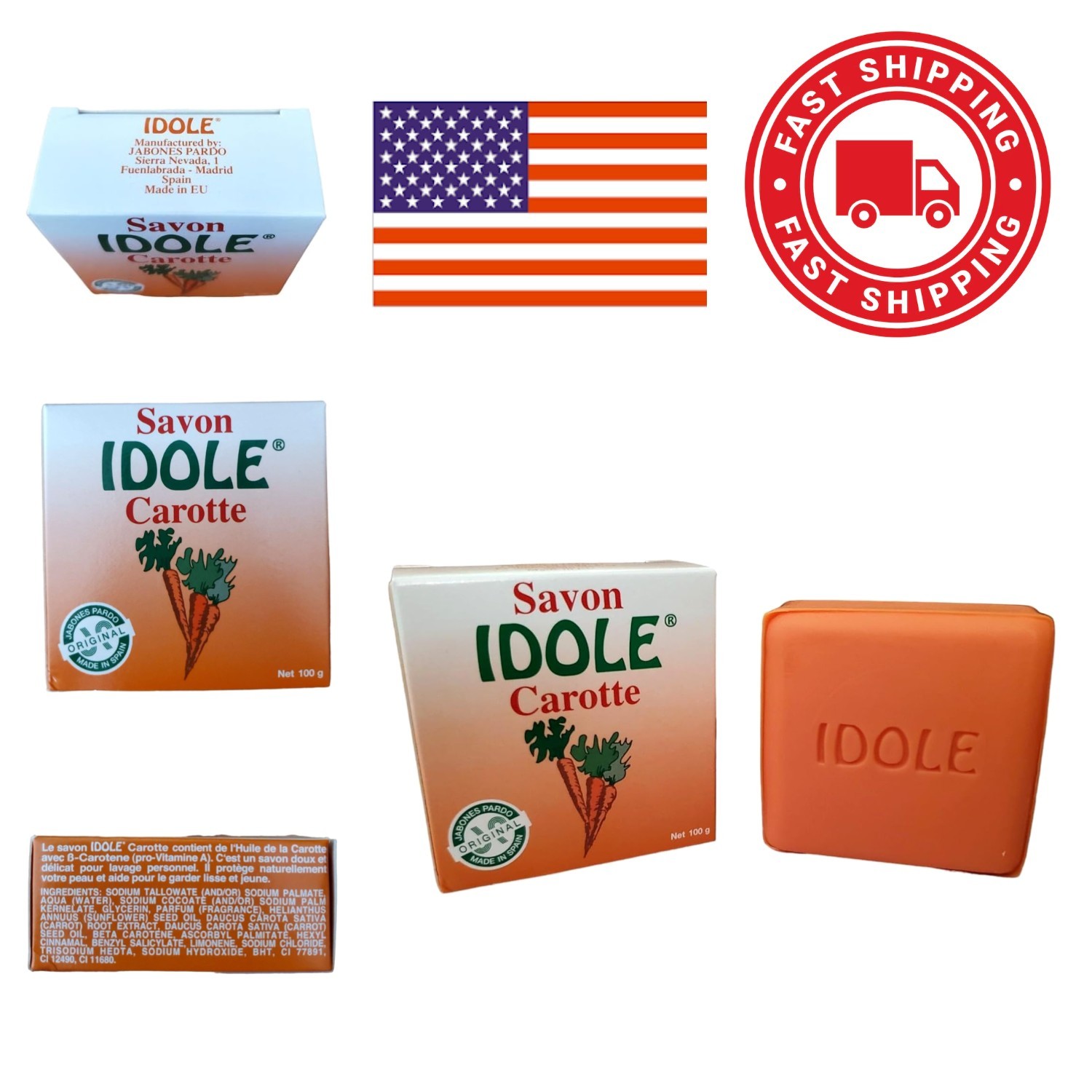 Gentle Carrot Soap 100g for All Skin Types Helps Maintain Youthful Glow