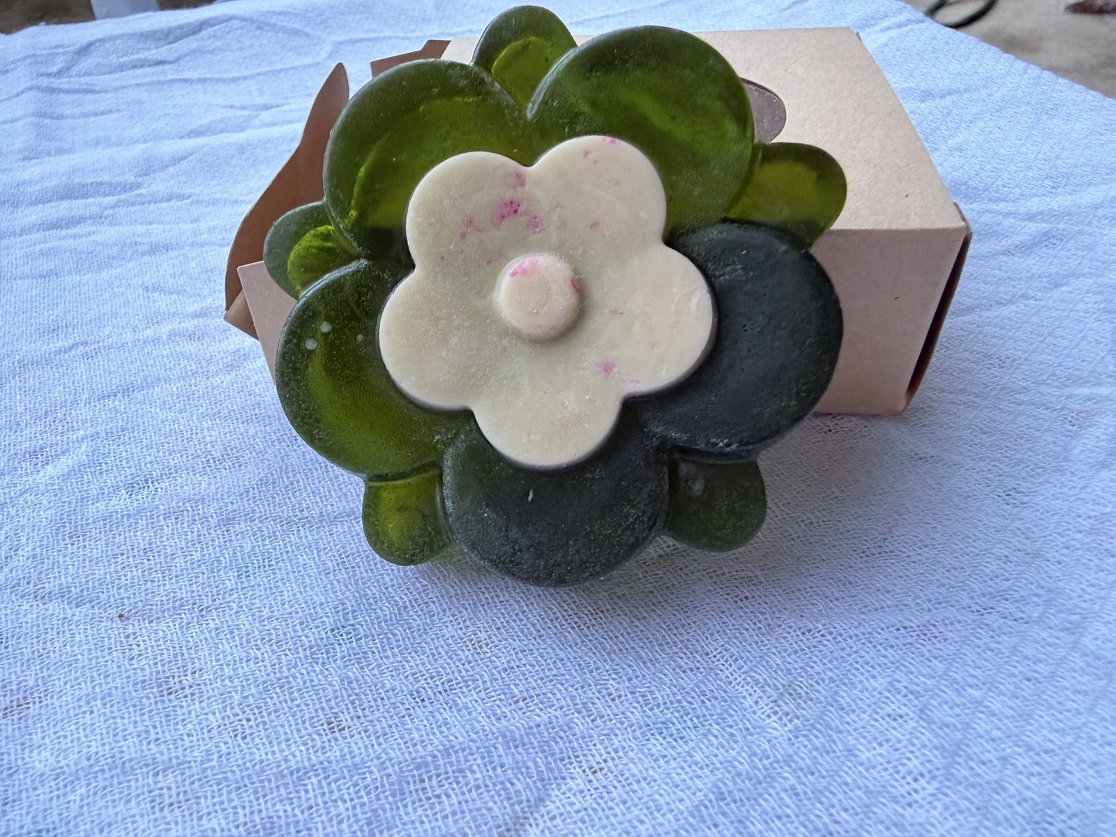 3 Handmade Red Floral Flower-Shaped Body Bar Soap for Body & Hands Men Women