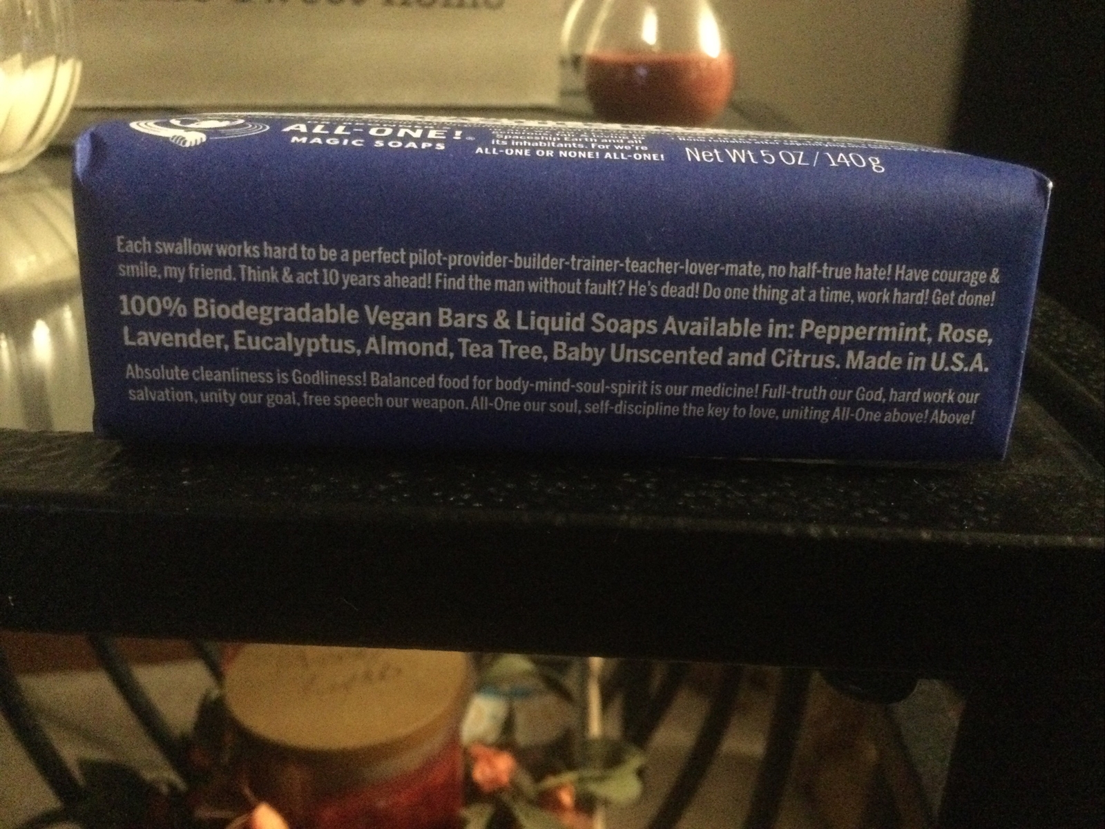 6) DR. BRONNER’S ALL-IN ONE HEMP PEPPERMINT PURE CASTLE BAR SOAP * FAMILY OWNED