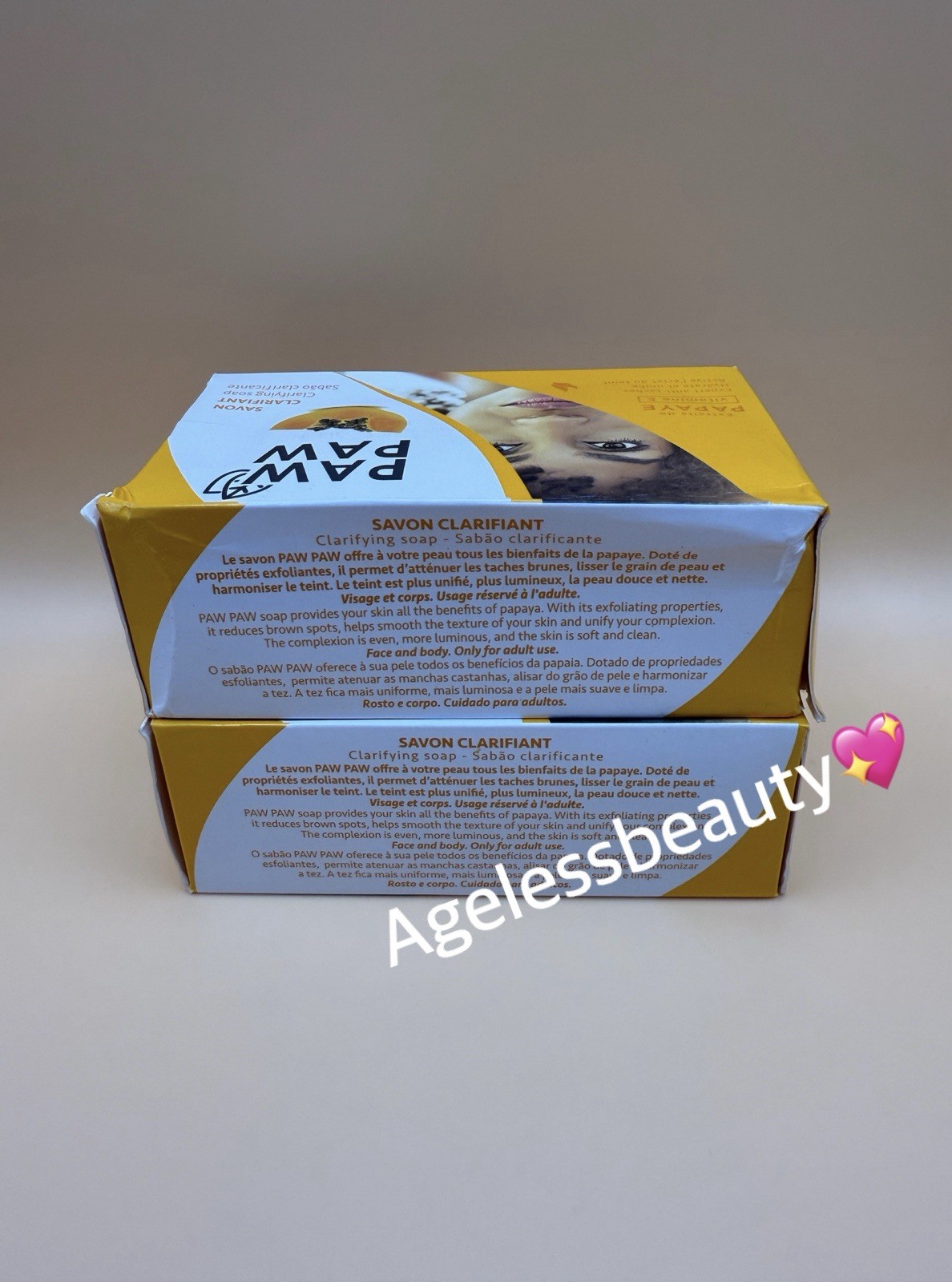 2PCS Paw Paw Papaya Clarifying Soap With Vitamin E 180g Each