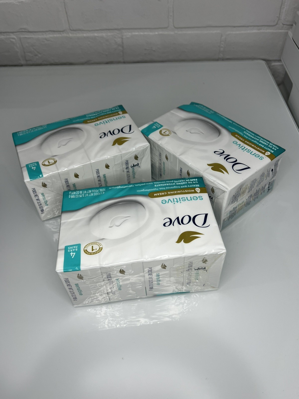 12 Dove Bar Soap Sensitive Moisturizing Cream ~Unscented ~3.75 oz Each