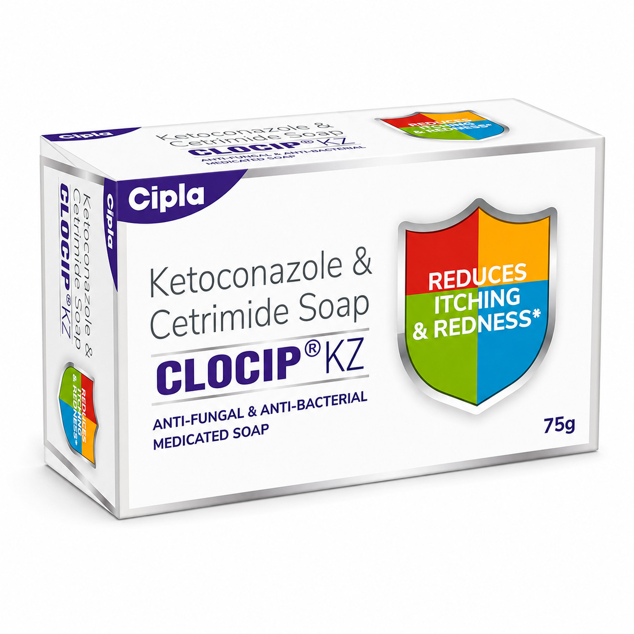 Clocip KZ Soap Pack of 4 Antifungal Itching Relief Medicated Grade 1 Soap