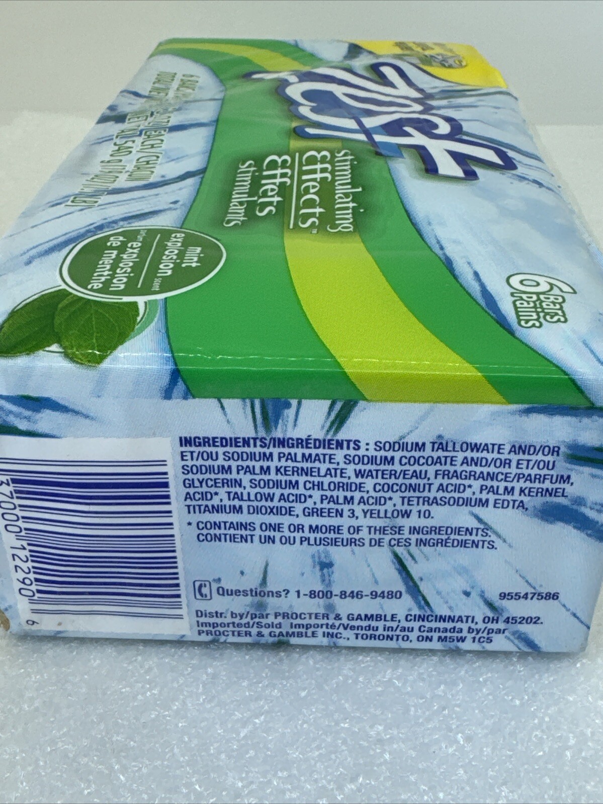 Vintage ZEST Bar Soap MINT EXPLOSION Stimulating Effects 6 Pack Of 3.2oz Bars