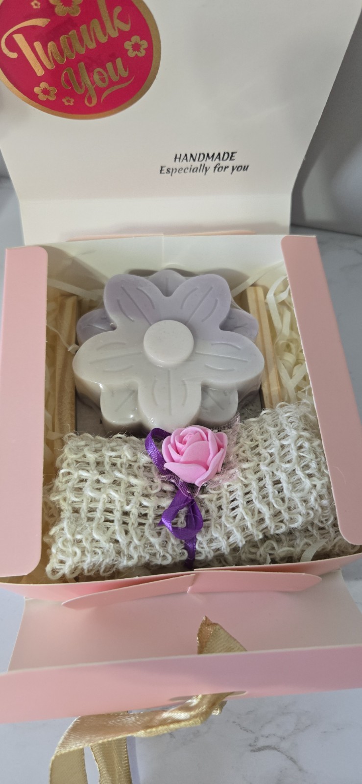 Handmade Rice Soap Gift Set – with Bamboo Soap Dish & Exfoliating Soap Saver Bag