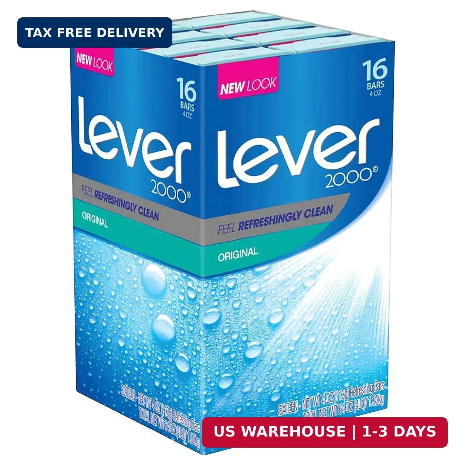 Lever 2000 Bar Soap, Original, 4 oz, 16 bar
