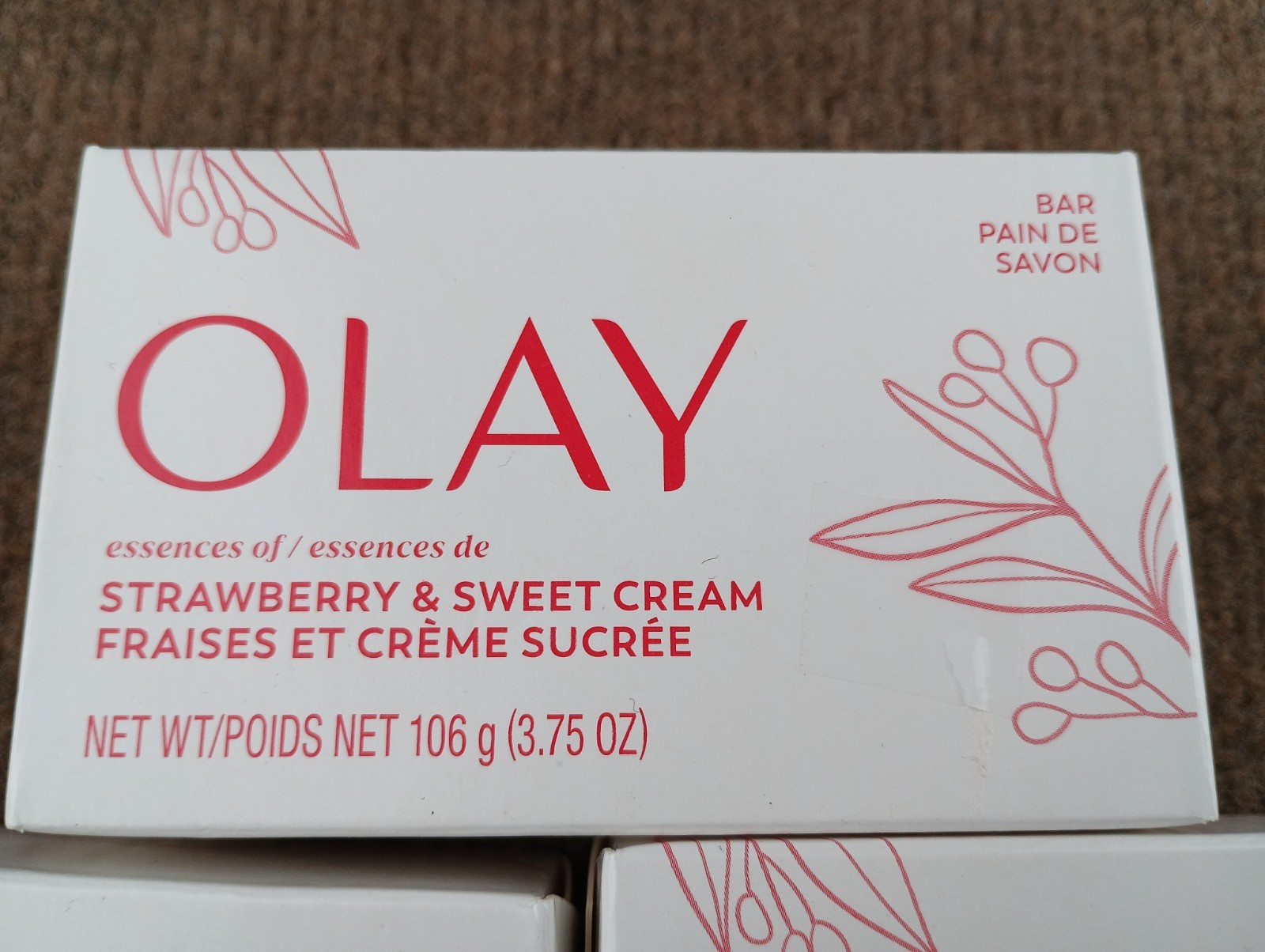 Olay Bar Soap Essences Of Strawberry And Sweet Cream 3 Pack Sealed