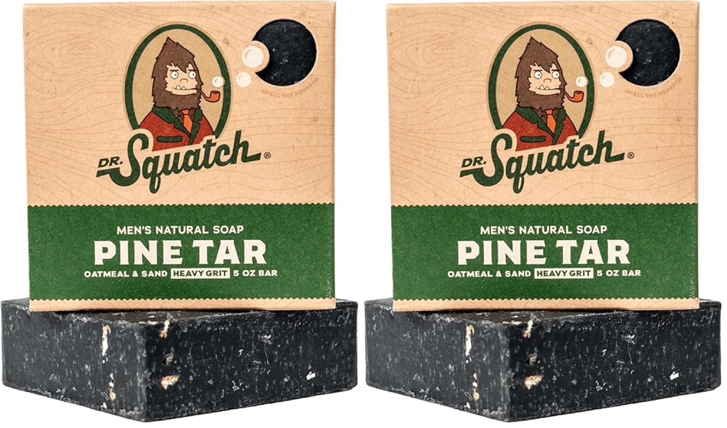 Dr. Squatch Pine Tar Exfoliating Soap Bars – All Natural, Sensitive Skin Safe