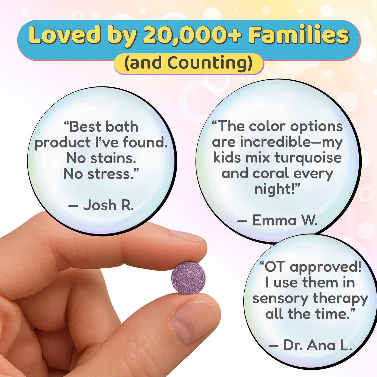 Color MyBath Bath Color Tablets for Kids, 300 Count – Non-Toxic, Color Changing