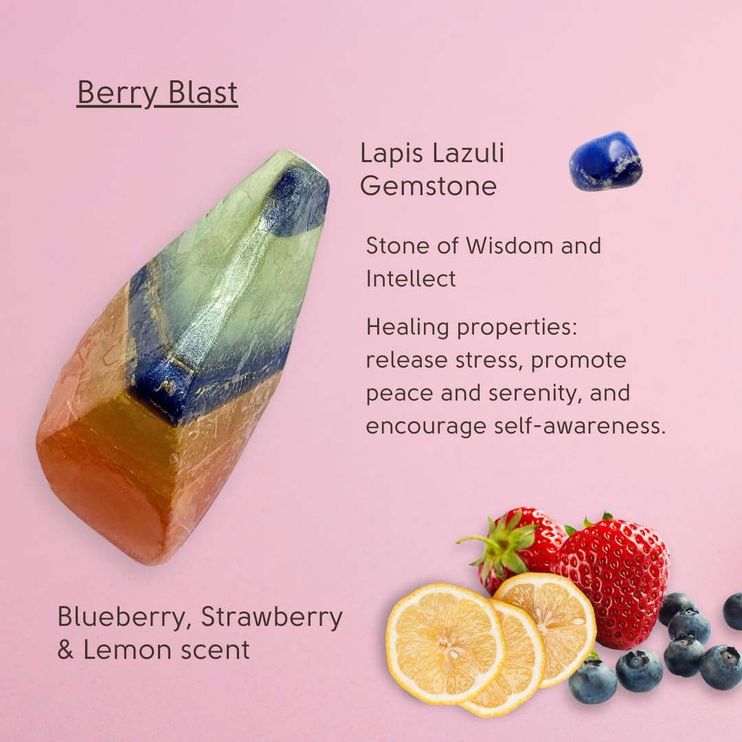 Rocksoap Bar Soap-Gemstone Soaps with Real Crystals Inside- Moisturizing & Sc…