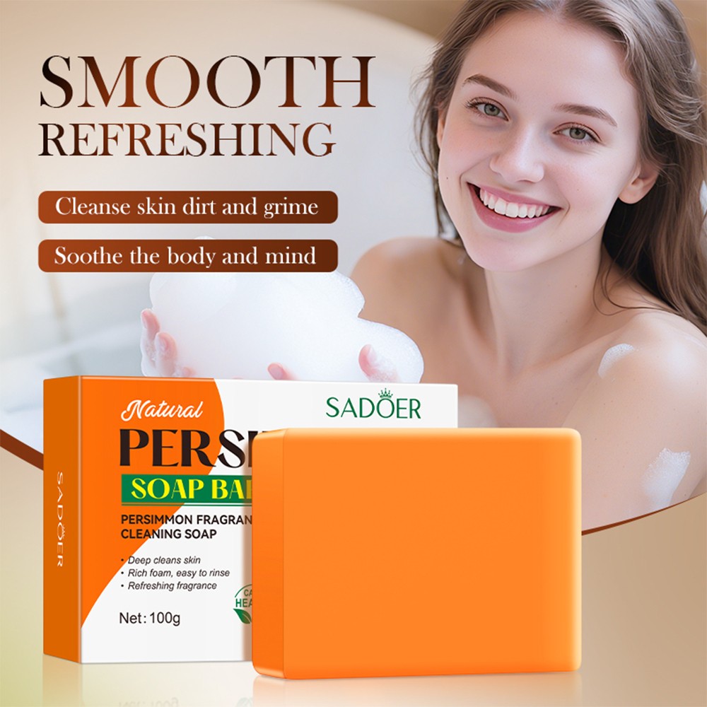 3pcs Natural Persimmon Soap Bar for Body Odor Control, Organic Deodorant Body