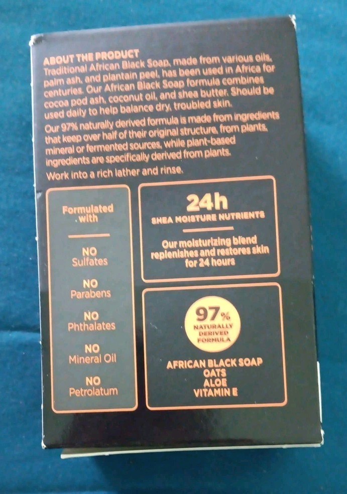 5 SHEA MOISTURE AFRICAN BLACK SOAP BAR SOAP 8 OZ Ea (CO43)