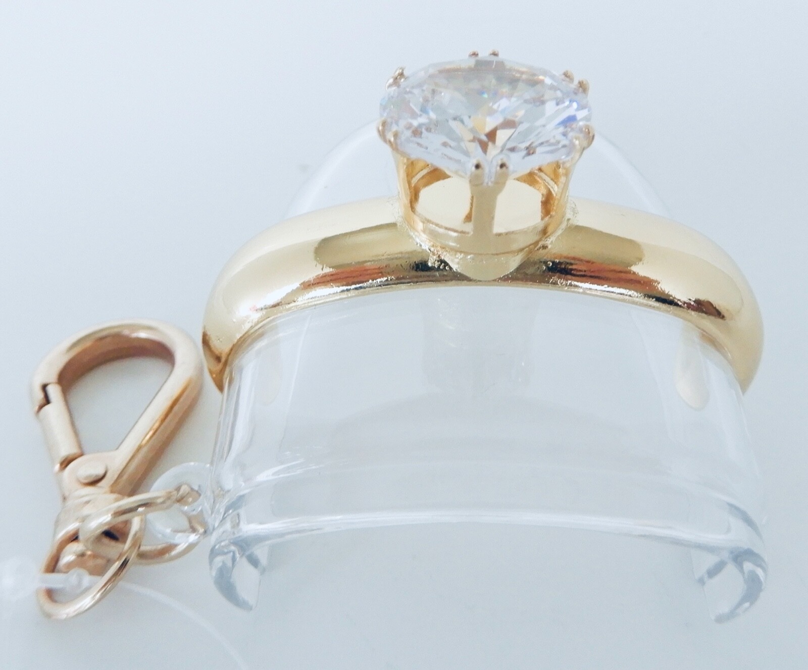 BATH & BODY WORKS CLEAR GOLD DIAMOND ENGAGEMENT RING POCKET |BAC GEL HOLDER NEW!