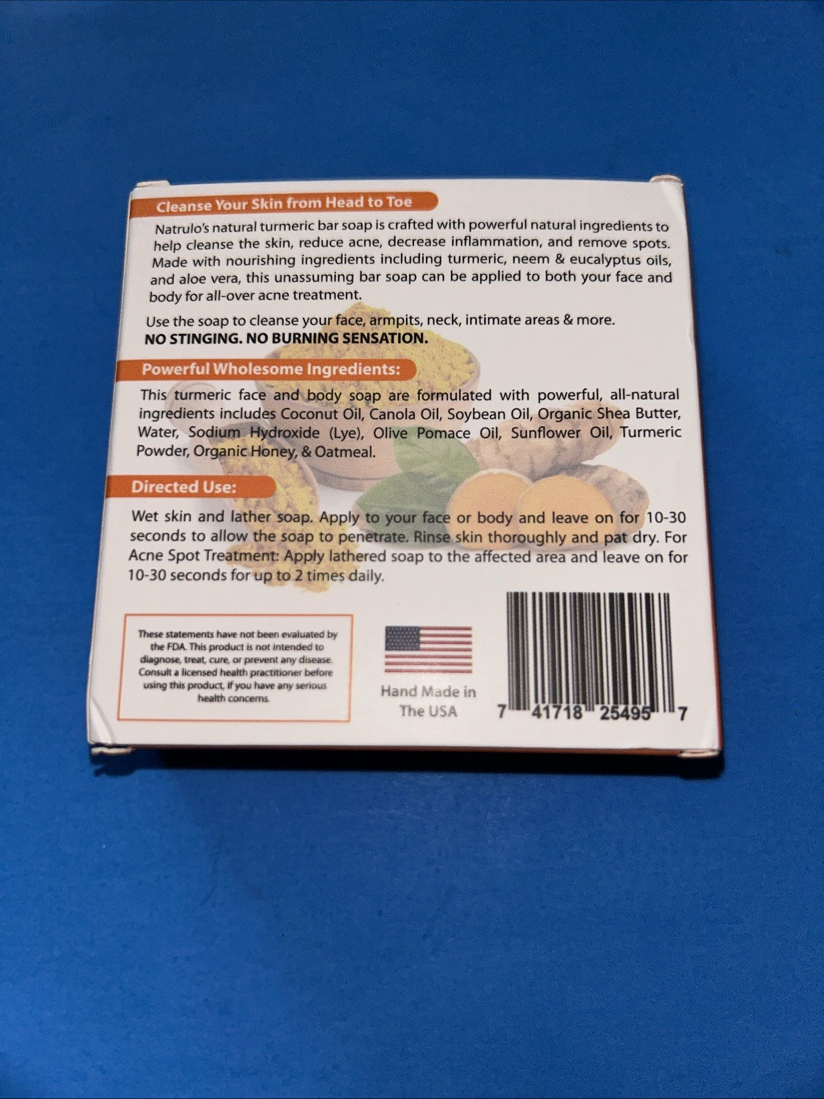 Lot 3 Natrulo & auromere Tumeric Soap Bars (11980)