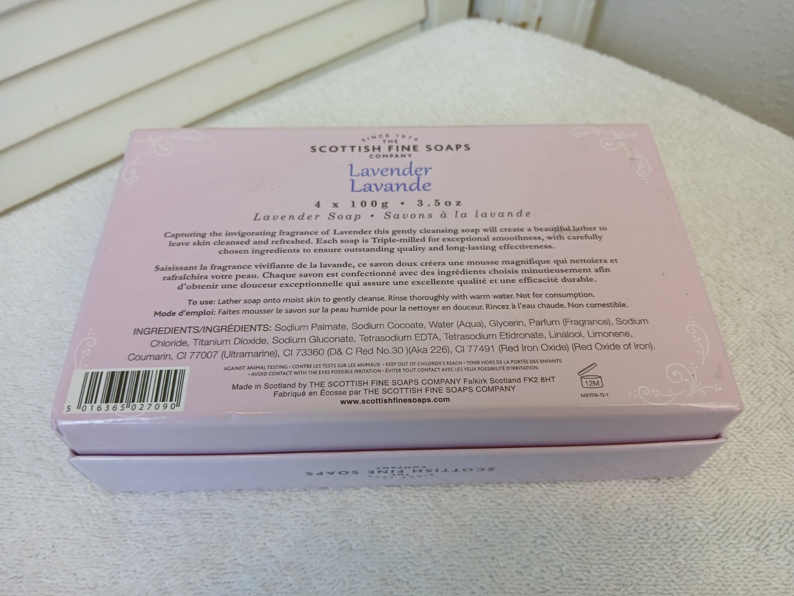 The Lavender fine Scottish soaps company,Lavender Lavande,4 x 100g,Felt Wrapped