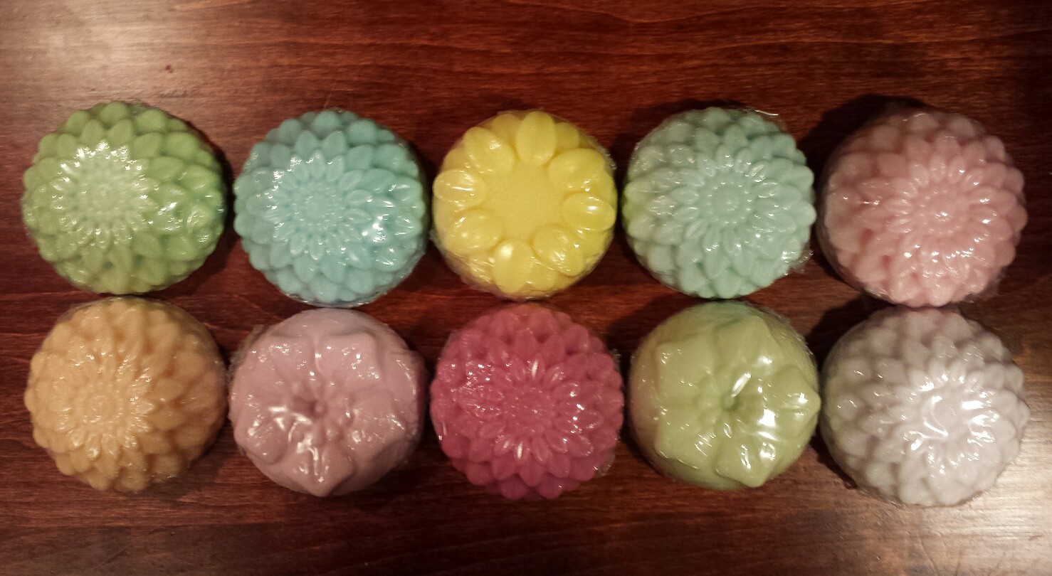 Flower Aromatherapy Handmade Soap-10 scents 2 sizes single set of 2 or 1 dozen