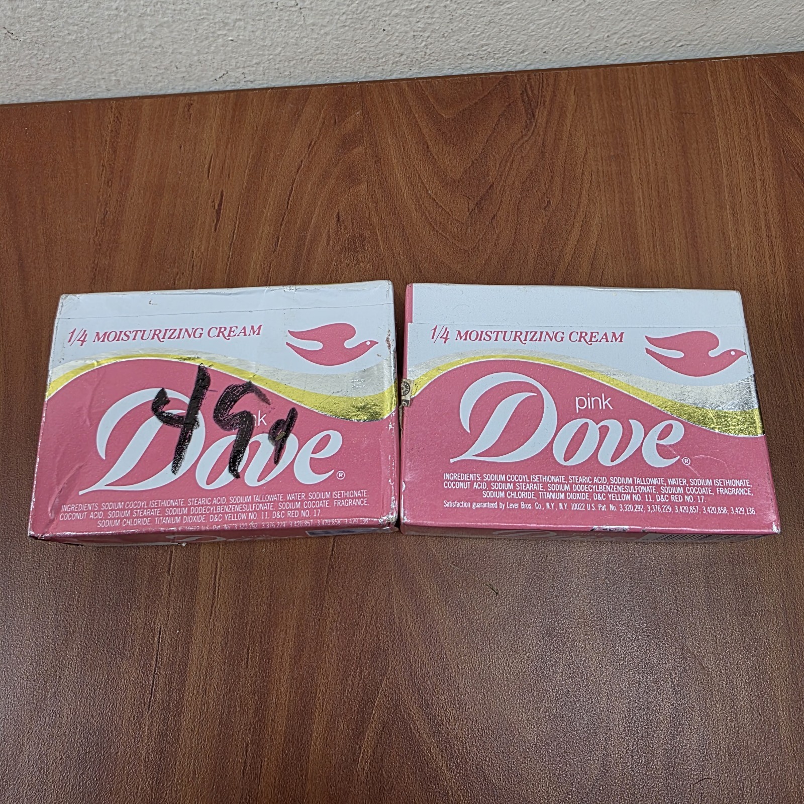 Lot of 3 Vintage Pink Dove Bath Size Soap Bars 1/4 Moisturizing Cream NOS