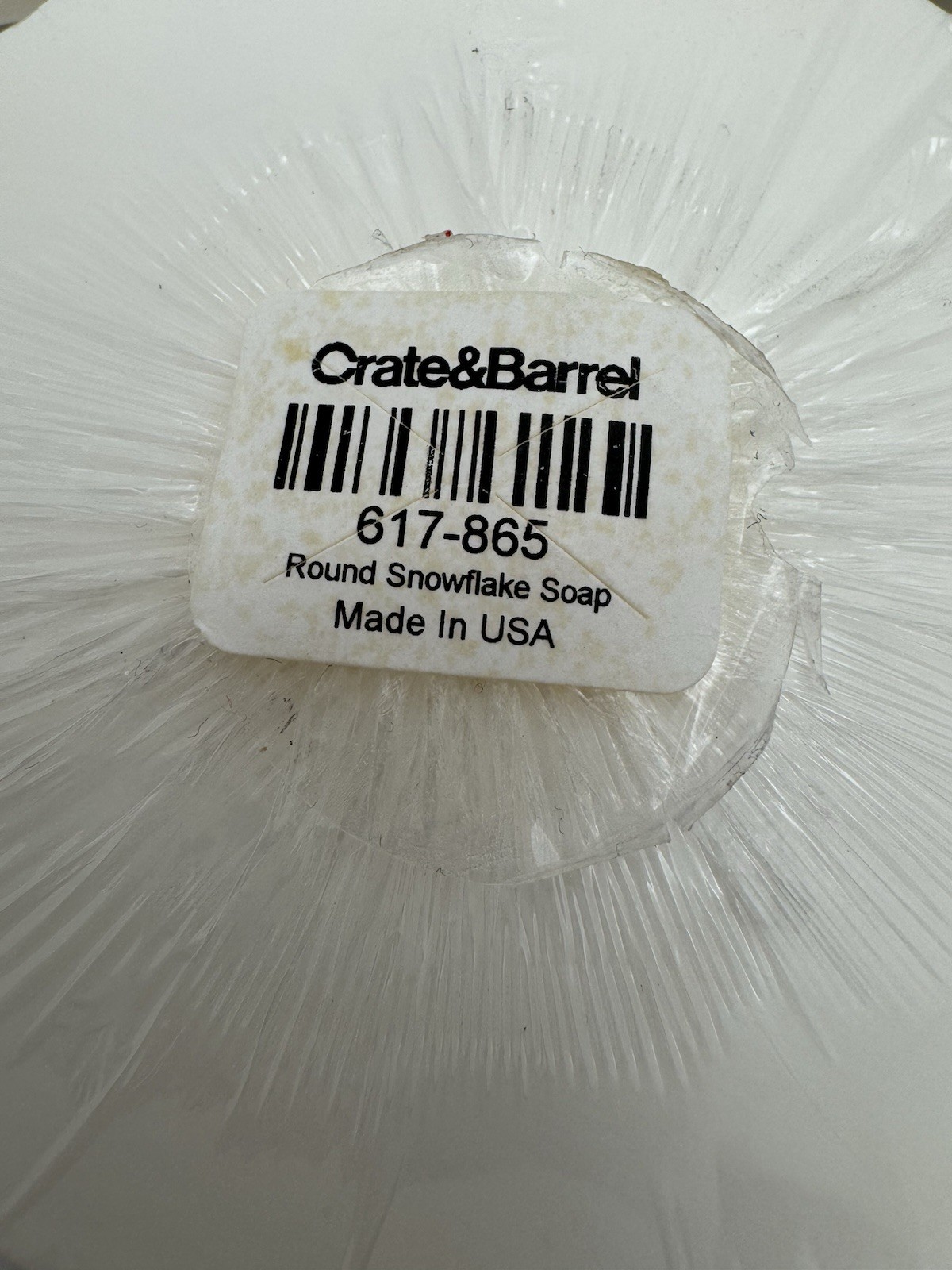 Crate & Barrel Snowflake Guest Soap Set of 3 White NWT Sealed USA
