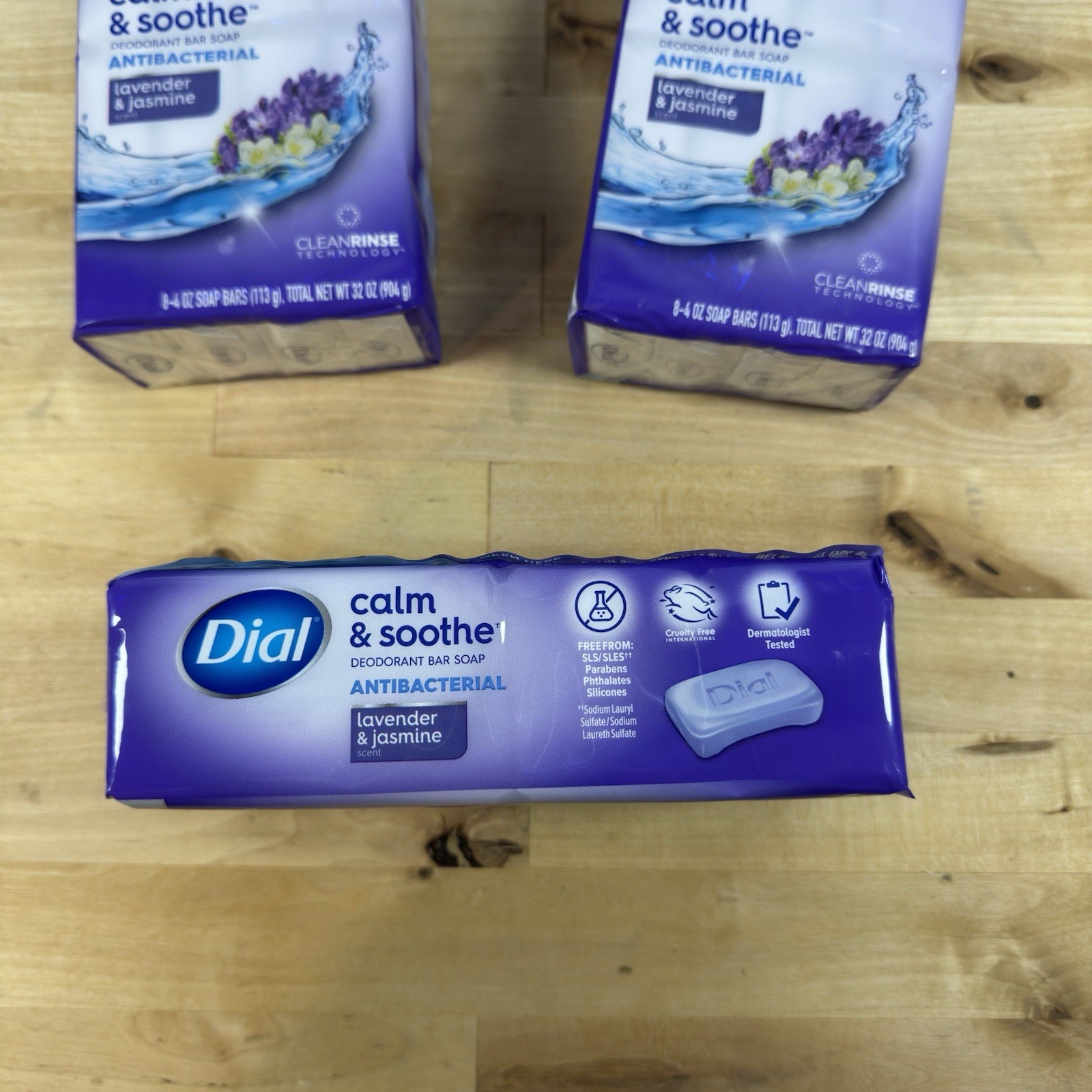 Dial Lavender & Jasmine Antibacterial Calm & Smoothe Deodorant Soap 8 Bars