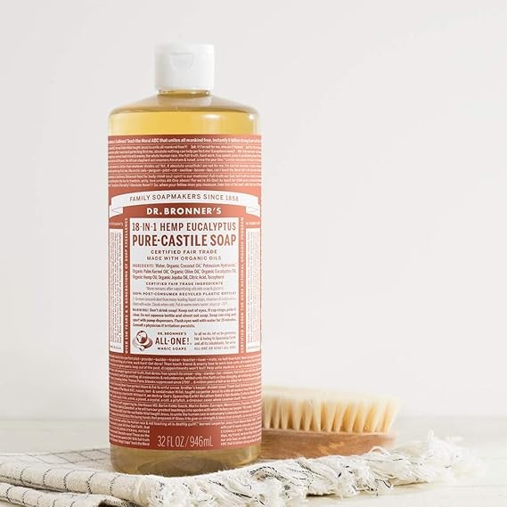 Dr. Bronner’s Pure-Castile Organic Liquid Soap Hemp Eucalyptus 18-in-1 32 FL OZ