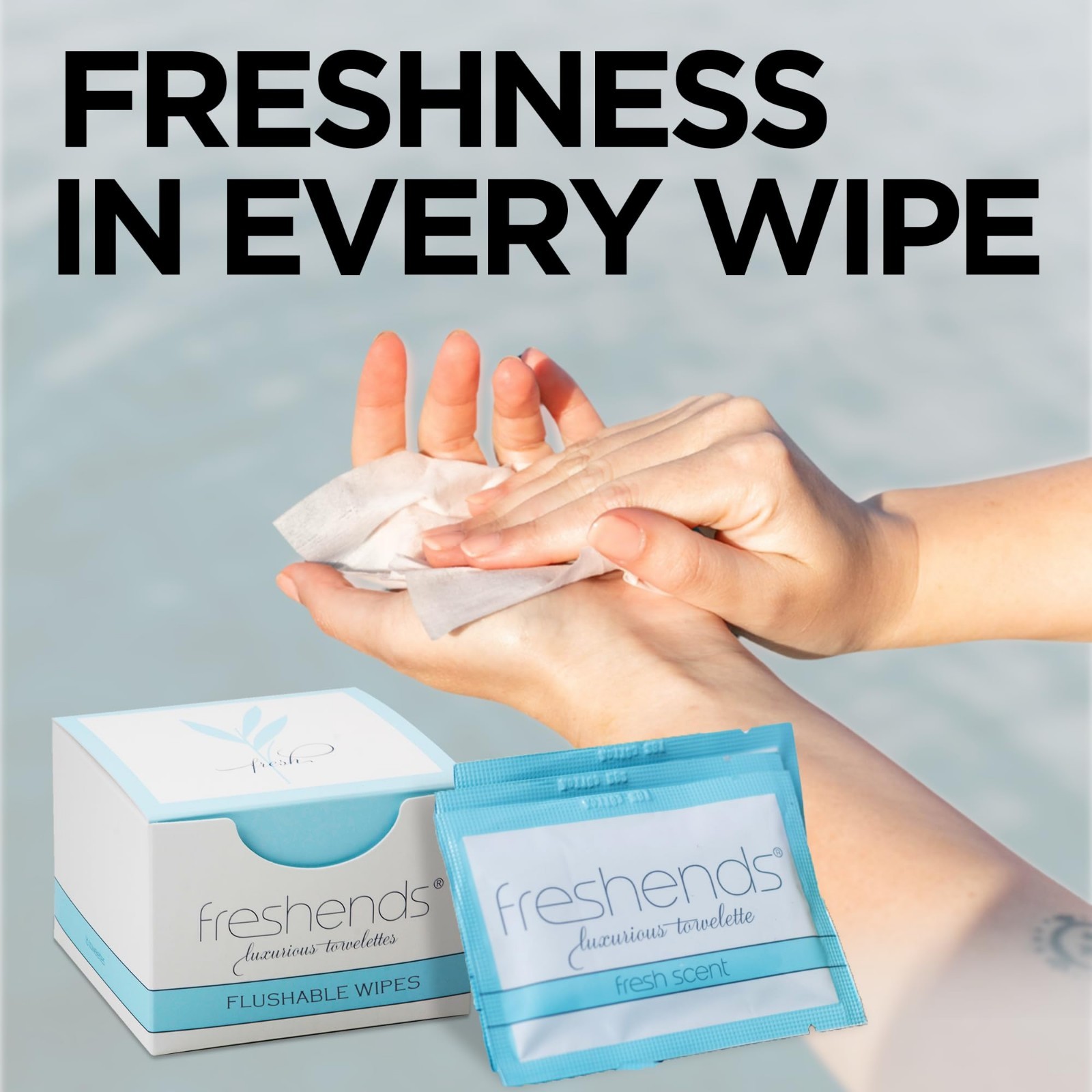 Flushable Individually Wrapped Wipes – 300 Bulk Pack, Luxurious Travel Towelette