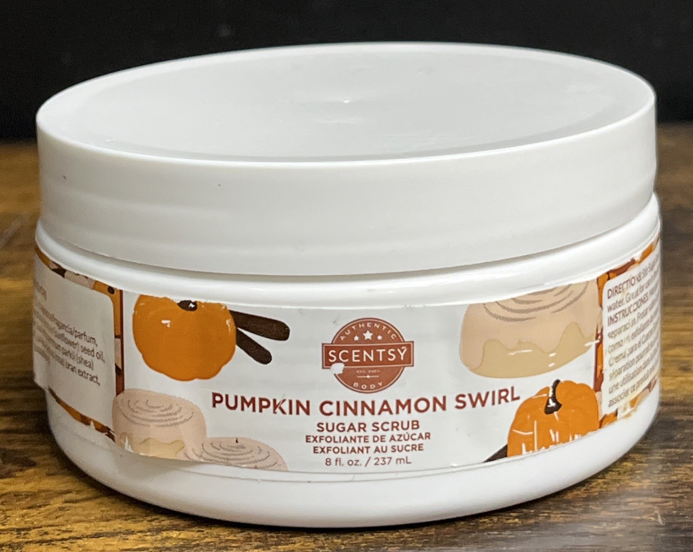 Scentsy Authentic Sugar Scrub Lotion Pumpkin Cinnamon Swirl New & Sealed 8 oz