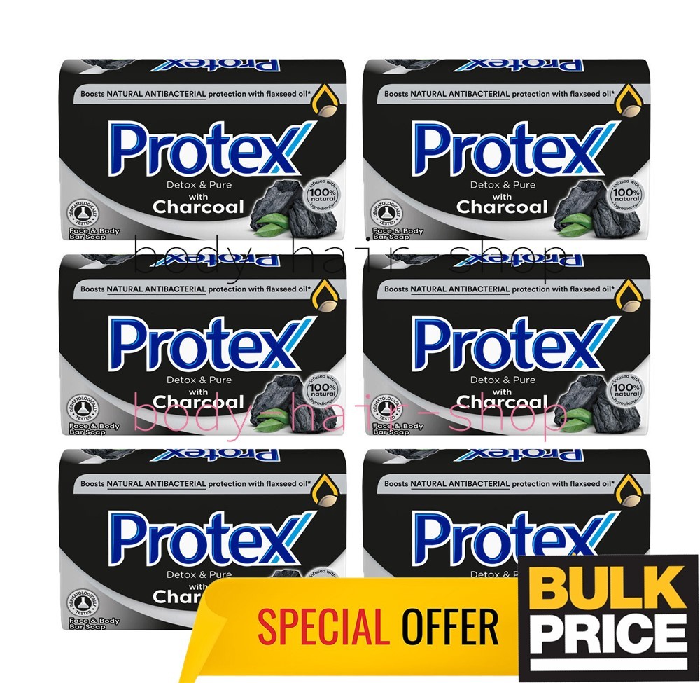 Protex Charcoal Antibacterial Soap Oil Control Detox Deep Cleansing 6-Pack 90g