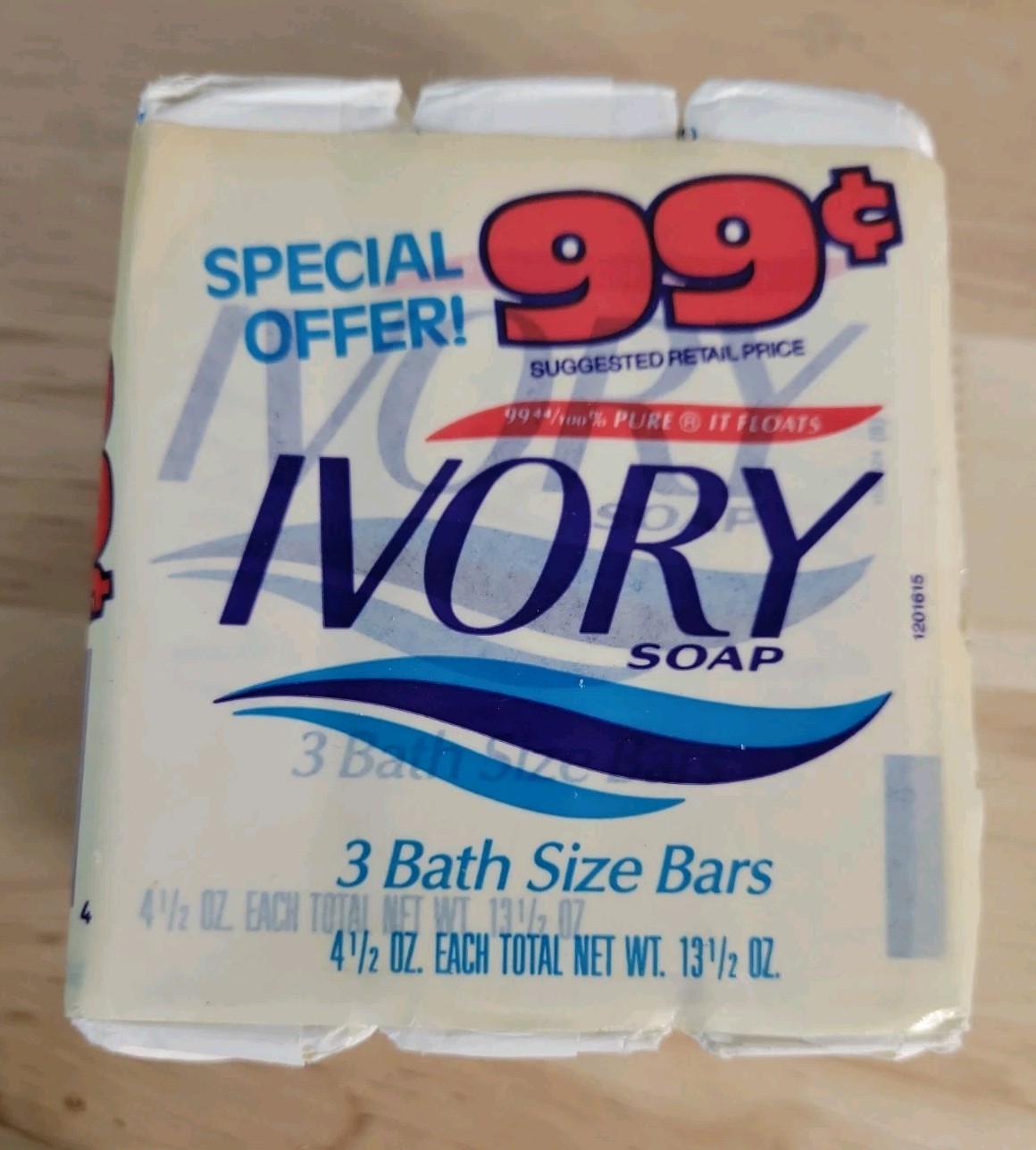 3 Bar Pack Vintage Ivory Soap Bars Bath Size 4.5 oz Each 99.44 % Pure It Floats