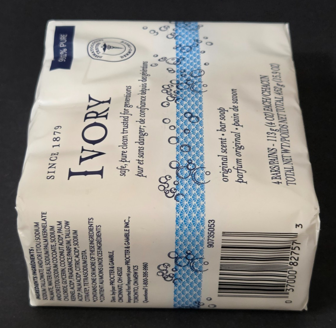 Ivory Bar Soap Original Scent VTG NEW SEALED 4 Bars – 4 OZ Each 99.44% Pure Proc