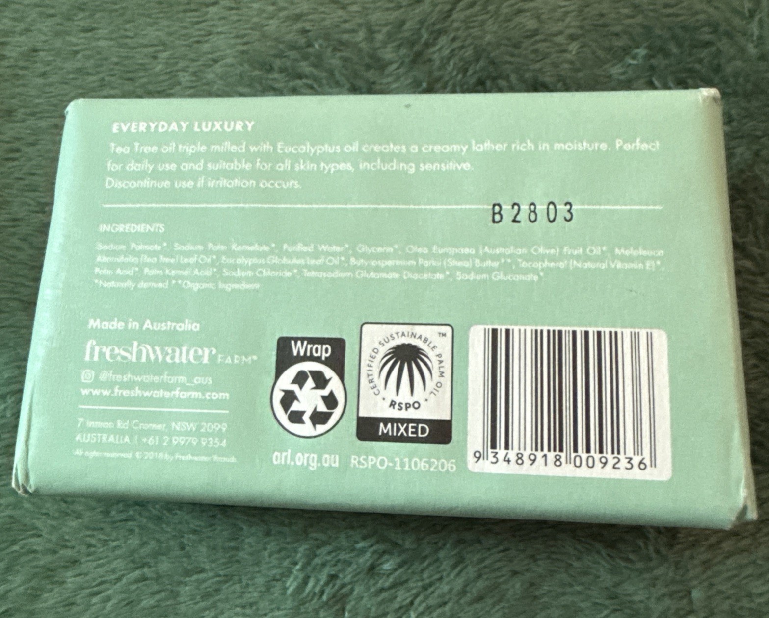Freshwater Farm Tea Eucalyptus Oil Invigorating Castile Body Bar Lot of 2