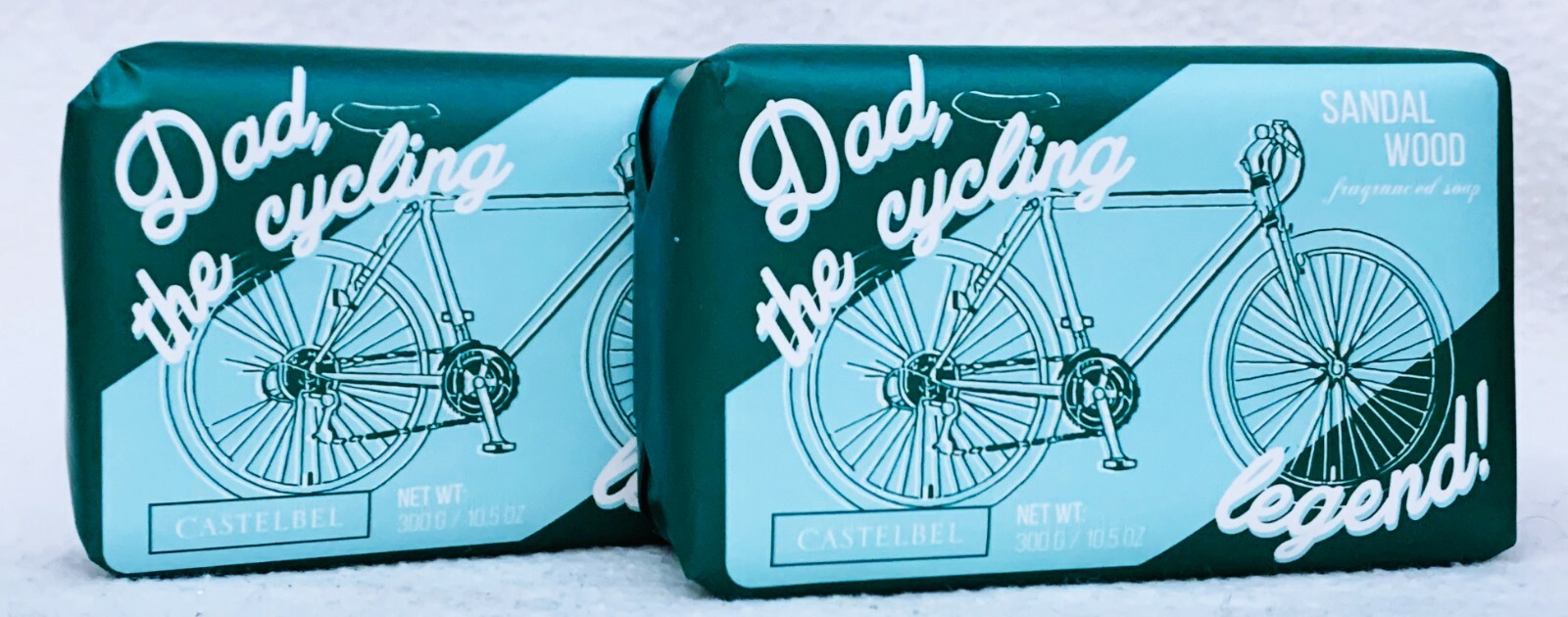 2 Castelbel SANDALWOOD Dad Cycling Mens Fragranced Bar Soap Body Wash 10.5 oz ea