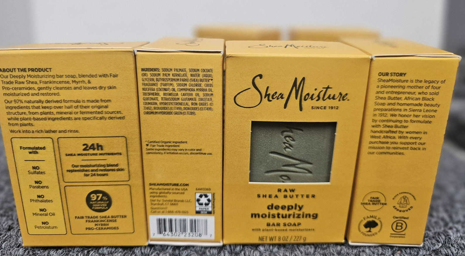Lot of 6, Shea Moisture Raw Shea Butter – Deeply Moisturizing Bar Soap 8 OZ/each