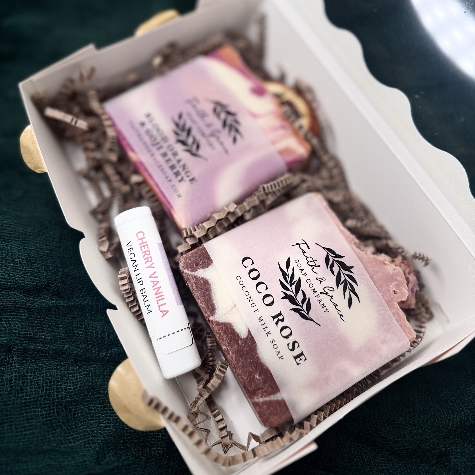 Handmade Natural Soap & Lip Balm Gift Set – 2 Bars – Perfect Gift