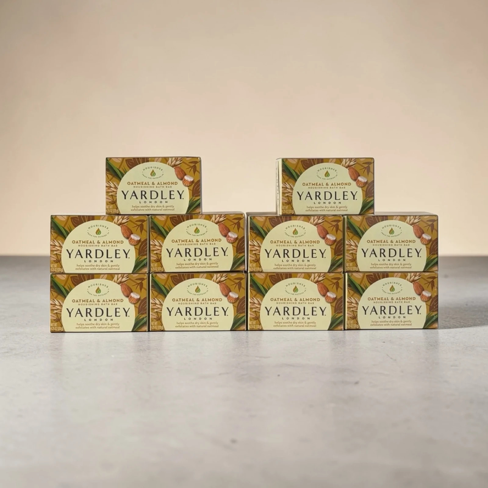 Yardley Oatmeal & Almond Bath Bar Soap 4.25 oz, 12 Pack, Moisturizing Bar Soap