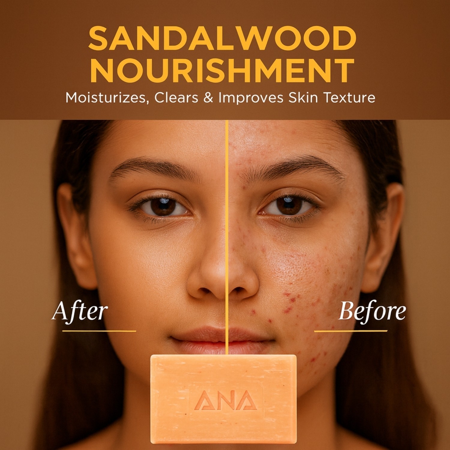100% Natural Ingredients Handmade Sandal Soap for Body and Face Wash Daily Use