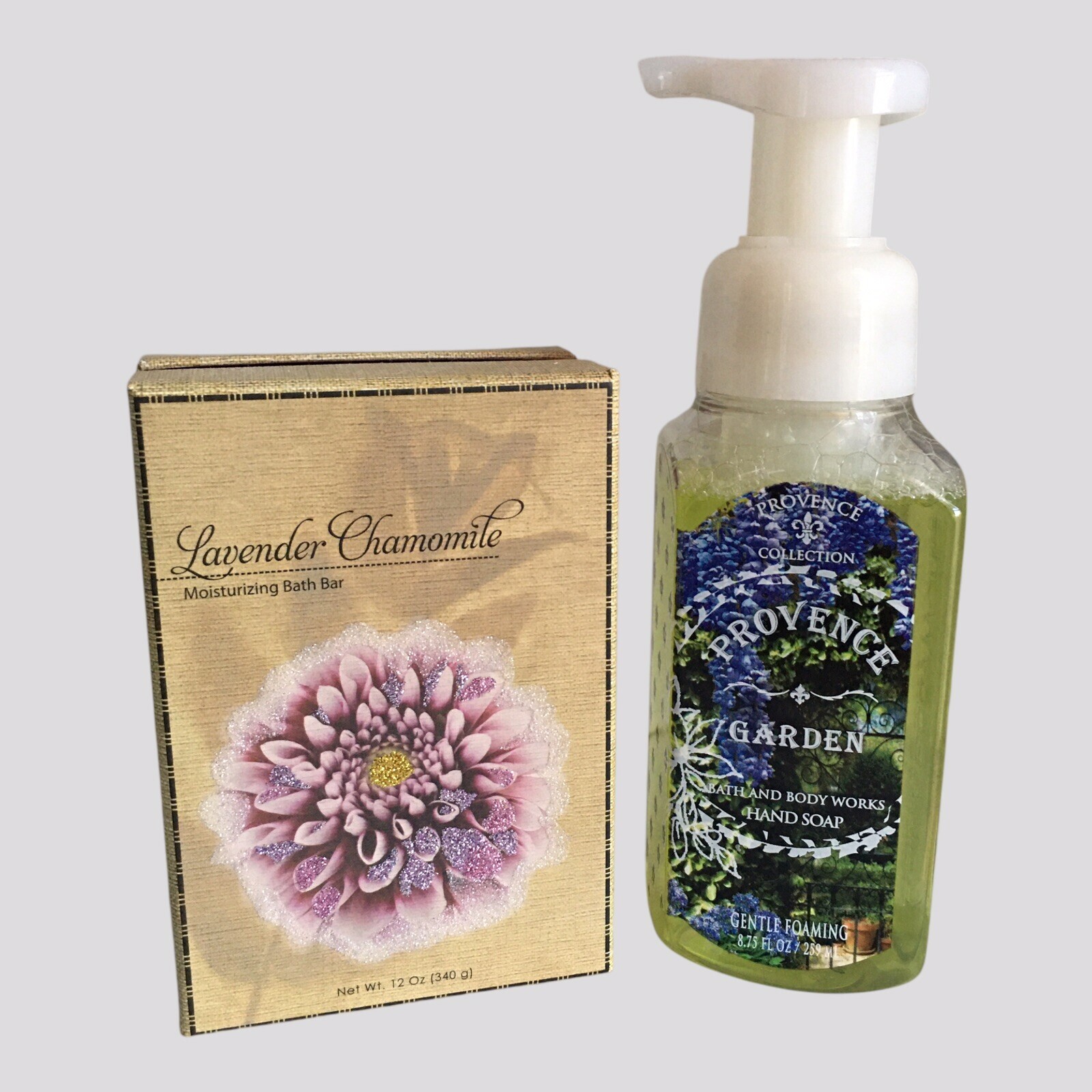 Bath & Body Works PROVENCE GARDEN Gentle Foaming Hand Soap and Bath Bar Gift Set