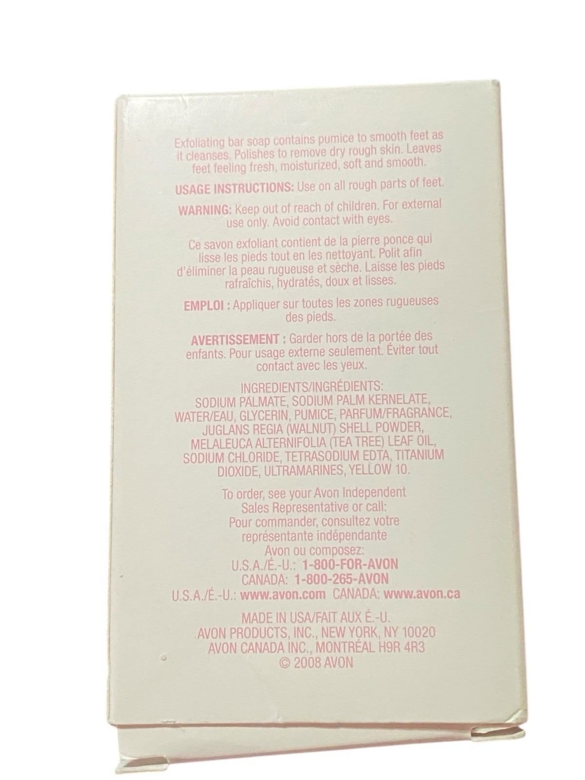 Avon Foot Works Exfoliating Bar Soap Full Size 4.2 oz- Pumice Pedi Peel