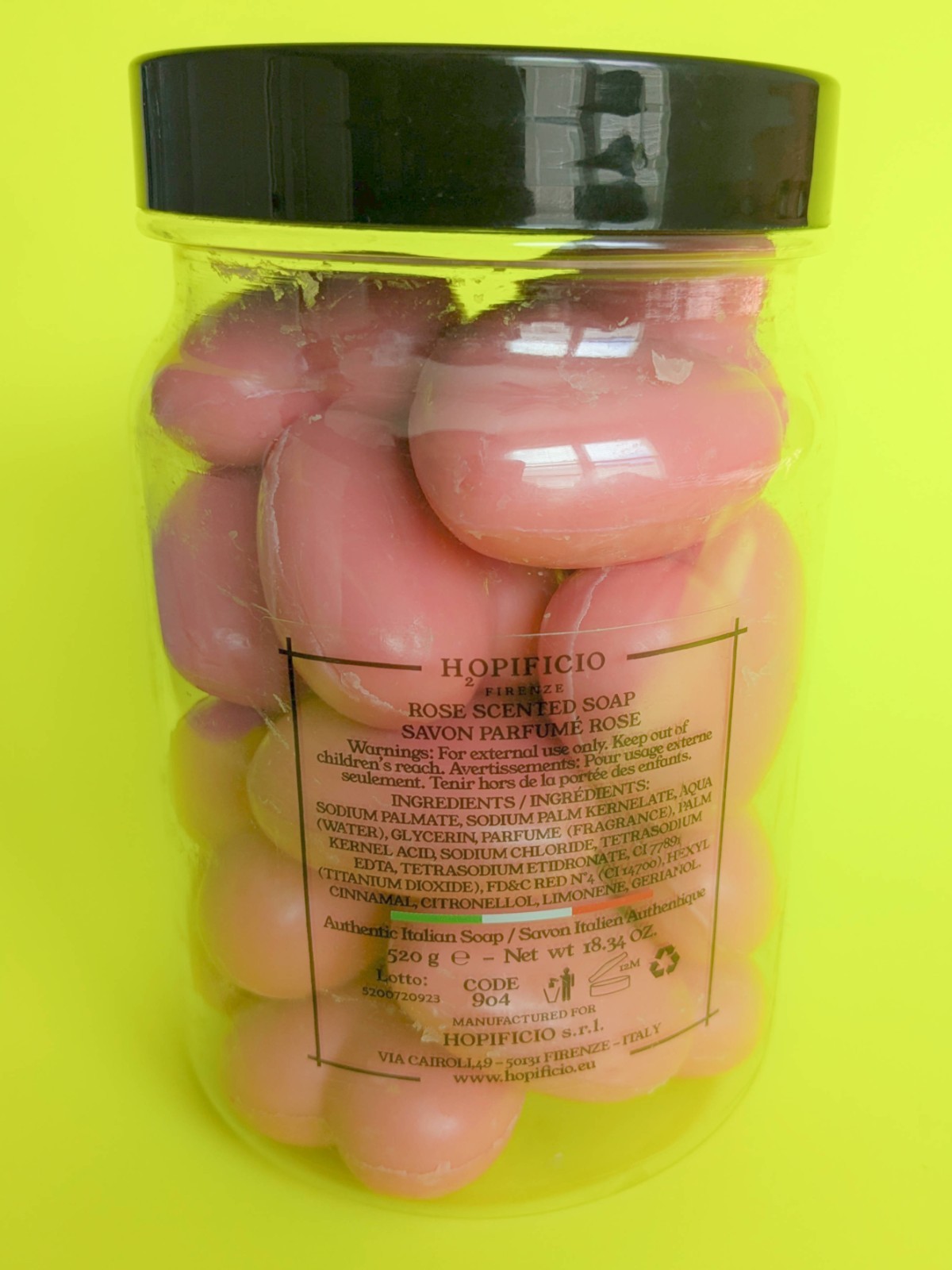 H2opificio Firenze Red Hearts Finest Triple Milled Soap 18oz – Limited Edition