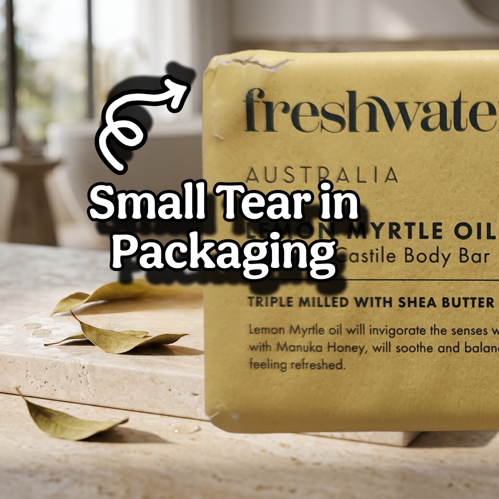 Freshwater Farm Australia Lemon Myrtle & Manuka Honey Castile Soap Bar 7oz
