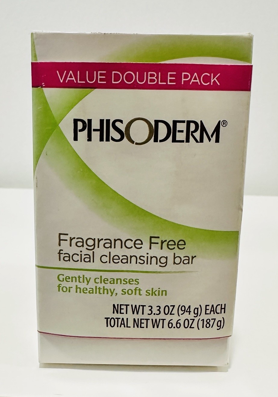 Phisoderm Fragrance Free Facial Cleansing Bar Soap 2 Bars 3.3 oz ea NEW