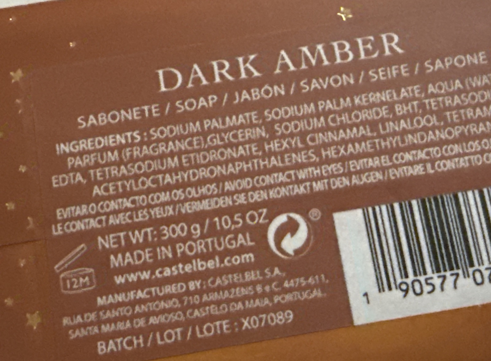 CASTELBEL 🇵🇹 DARK AMBER SCENTED LUXURY SOAPS 2-10.5.oz